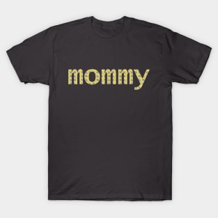 Mom Floral Art Typography Mommy Yellow Grey T-Shirt